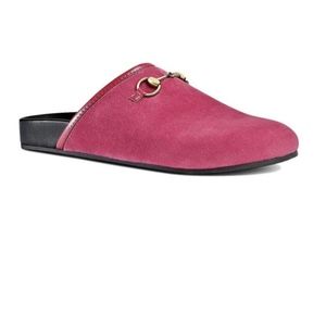 Raspberry Pink GUCCI Suede Mules
